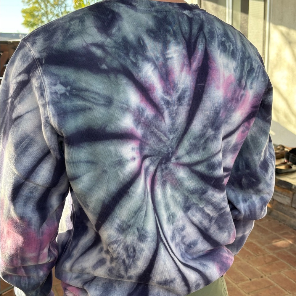 Stussy Purple Multi Tie-Dye Crewneck Sweatshirt - Picture 2 of 5